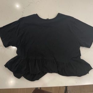 wild fable black crop ruffle tee s